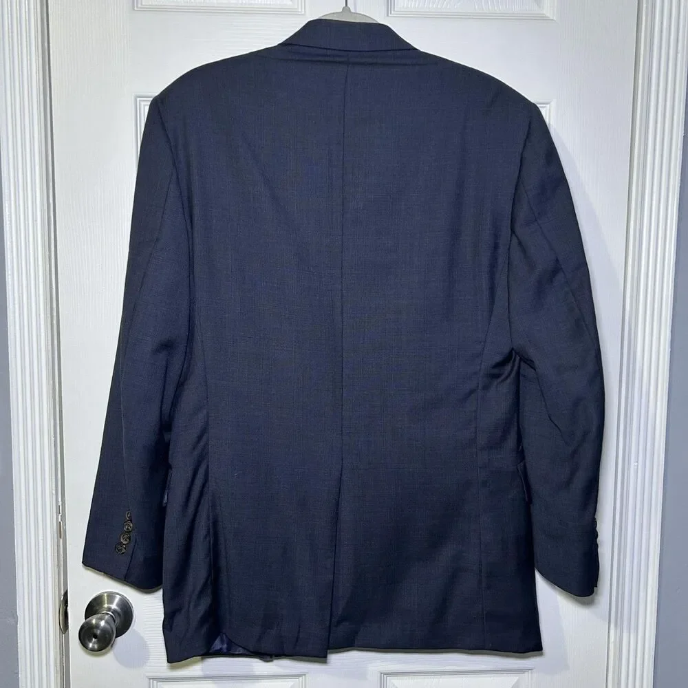 Brooks Brothers Blazer Jacket Men's 39R Blue Wool Check Classic 2 Button 346